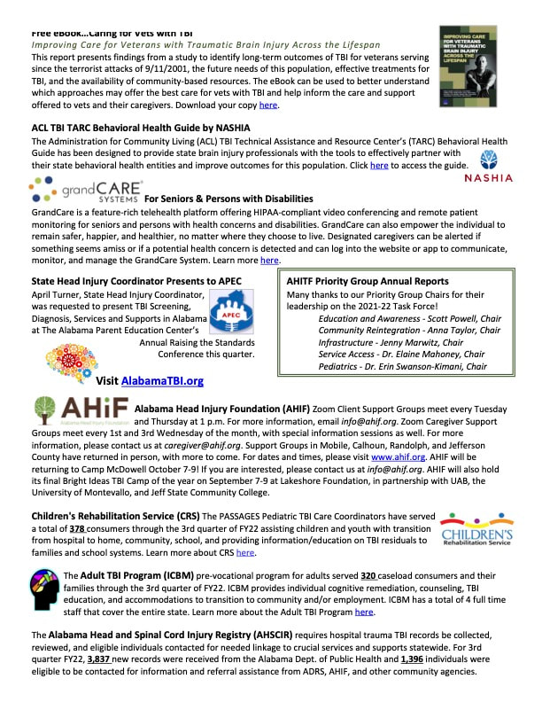 Brainliners March 2022 - AHITF News,  page 1